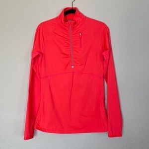 Athleta 3/4 zip hot pink pullover layer Sz medium